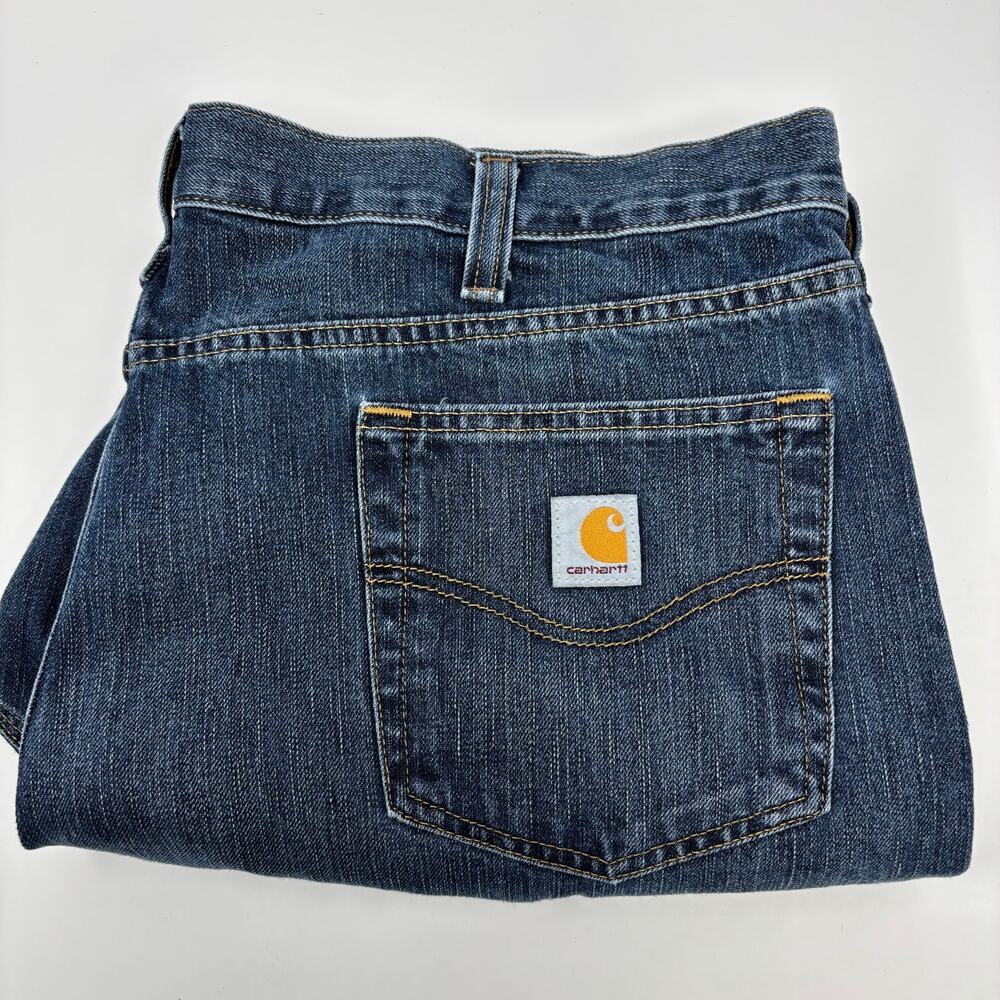 Carhartt Men's 42x32 Blue Medium Wash Cotton Blend Jeans - Picture 1 of 6